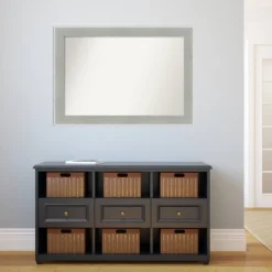41" X 29" Non-Beveled Glam Linen Gray Wall Mirror - Amanti Art -Home Decoration Sale GUEST 4b2e6233 55e5 4763 9060 c766a4d0e5c4