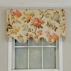 RLF Home Casa Di Fiori Window Treatment Regal Premium Quality Valance 3" Rod Pocket 50" X 17" Cameo Cream