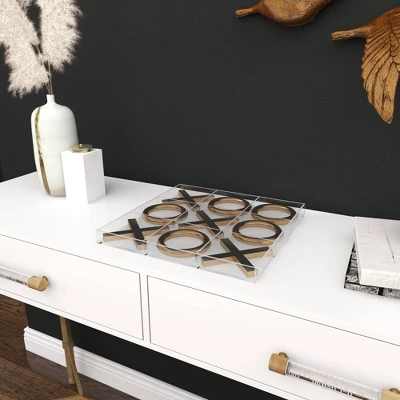 12" Modern Acrylic And Iron Tic Tac Toe Set - Olivia & May 11 12" Modern Acrylic And Iron Tic Tac Toe Set - Olivia & May - Image 11