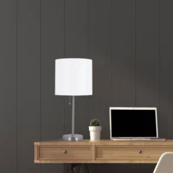 19" Metal Stick Table Lamp With Pull Chain Silver - Cresswell Lighting -Home Decoration Sale GUEST 4d54b9fb a990 47d0 a39a 8566b4d22c1f