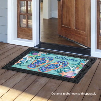 Briarwood Lane Enjoy Life Flip Flops Summer Doormat Nautical Indoor Outdoor 30" X 18" 2 Briarwood Lane Enjoy Life Flip Flops Summer Doormat Nautical Indoor Outdoor 30" X 18" - Image 2
