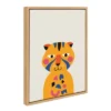 18" X 24" Sylvie Mid Century Modern Baby Tiger Framed Canvas Wall Art By Rachel Lee Natural - Kate And Laurel