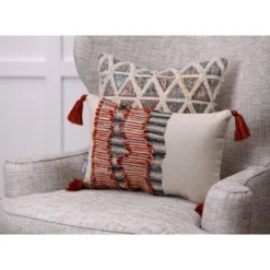 Standpoint Embroidered Square Throw Pillow Graphite - Pillow Perfect