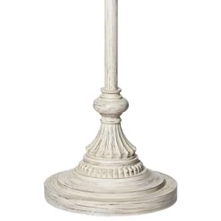 360 Lighting Vintage Chic Floor Lamp 60" Tall French Country Antique White Washed Cream Bell Shade For Living Room Reading Bedroom Office -Home Decoration Sale GUEST 520da67c 0ae9 406f b60e c590a964fb78