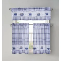 GoodGram Plaid Coffee Time 3 Pc Cafe Kitchen Curtain Tier & Valance Set -Home Decoration Sale GUEST 52914678 41a7 4fe7 a394 dc3e789b49e7
