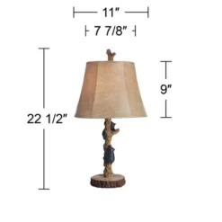 John Timberland Climbing Bears Rustic Accent Table Lamps 22 1/2" High Set Of 2 Brown Faux Wood With USB Charging Port Faux Leather Shade For Desk -Home Decoration Sale GUEST 52937e50 60d5 4ec5 8e93 a6ca4deeeca4