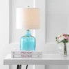 19" Glass Gemma Bell Table Lamp Moroccan (Includes LED Light Bulb) Blue - JONATHAN Y