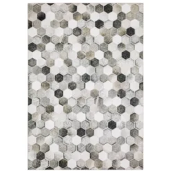 Marcel Geometric Block Animal Print Area Rug White/Gray - Captiv8e Designs -Home Decoration Sale GUEST 54928a4d b45d 4a1a a771 0b541c1b5a2d