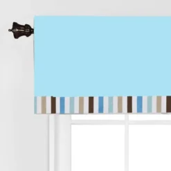 Bacati - Solid Stripes Aqua/Choc Window Valance -Home Decoration Sale GUEST 549d55ae 91d0 40aa 897f 478b6cbf739f