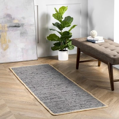 NuLOOM Sabby Hand Woven Leather Flatweave Area Rug 1 NuLOOM Sabby Hand Woven Leather Flatweave Area Rug