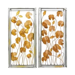 Metal Floral Wall Decor With Black Frame Set Of 2 - Olivia & May -Home Decoration Sale GUEST 5856d4eb 936c 4c1d a159 c186e96bd3ab