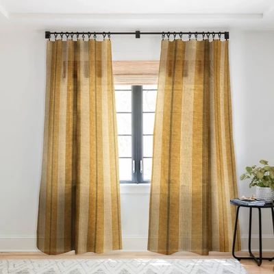 Little Arrow Design Co Ivy Stripes Mustard Single Panel Sheer Window Curtain - Deny Designs 6 Little Arrow Design Co Ivy Stripes Mustard Single Panel Sheer Window Curtain - Deny Designs - Image 6