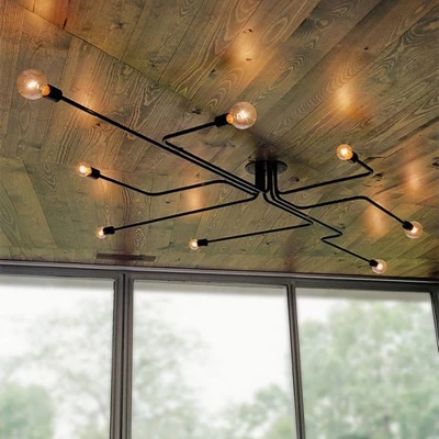 13" X 26" X 9" 8-Light Electodyte Pendant Black - Warehouse Of Tiffany 1 13" X 26" X 9" 8-Light Electodyte Pendant Black - Warehouse Of Tiffany