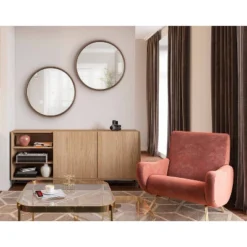 26" X 26" Travis Round Wood Accent Decorative Wall Mirror Bronze - Kate & Laurel All Things Decor -Home Decoration Sale GUEST 5a043944 39f5 4eee bee6 f75f7c6ad759