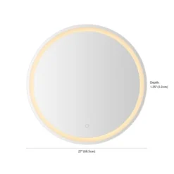 Dane 27" Round Frameless Anti-Fog Aluminum Front/Back-lit Tri-color LED Bathroom Vanity Mirror With Smart Touch Control - JONATHAN Y -Home Decoration Sale GUEST 5ced9be9 26b1 421f 9948 8da75a1c91b6