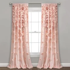 Home Boutique Riley Window Curtain Panel Blush Single 54X95