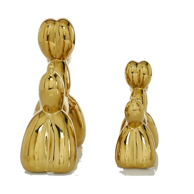 Set Of 2 Ceramic Balloon Dog Sculptures - Olivia & May 3 Set Of 2 Ceramic Balloon Dog Sculptures - Olivia & May - Image 3