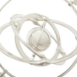 15" X 10" Traditional Aluminum Armillary Sphere With Ceramic Base Silver - Olivia & May -Home Decoration Sale GUEST 60805f7e 3d29 4171 a363 dc49c443c16b