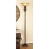 Metal Floor Lamp Torchiere Brown - Olivia & May