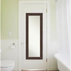 19" X 53" Non-Beveled Wildwood Brown Full Length On The Door Mirror - Amanti Art -Home Decoration Sale GUEST 62e29d50 0155 43e5 a94d 5afef197cad3