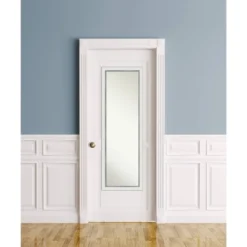 17" X 51" Eva White Silver Framed On The Door Mirror - Amanti Art -Home Decoration Sale GUEST 64b2055c 1d46 4ea9 bc9c f0a378bbeea7