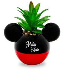 Silver Buffalo Disney Mickey Mouse 3-Inch Ceramic Mini Planter With Artificial Succulent