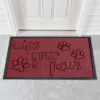 Collections Etc Unique Wipe Your Paw Skid-Resistant Utility Rug