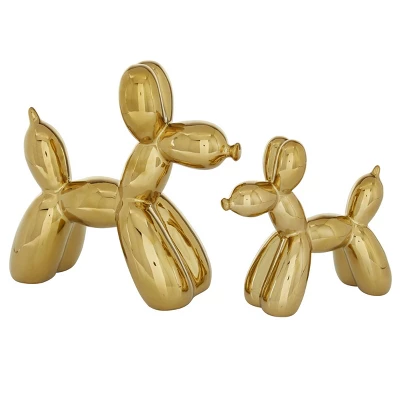 Set Of 2 Ceramic Balloon Dog Sculptures - Olivia & May 14 Set Of 2 Ceramic Balloon Dog Sculptures - Olivia & May - Image 14