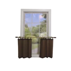 Versailles Home Fashions 2pk Rayon From Bamboo Curtain Tiers - Brown -Home Decoration Sale GUEST 6a2ea7d9 6982 4a42 96b4 c70a4c0ebeb2