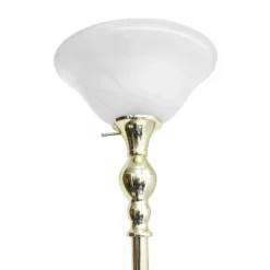 1-Light Torchiere Floor Lamp With Marbleized Glass Shade Gold - Lalia Home -Home Decoration Sale GUEST 6bd62f12 888b 4633 8dae 182f29112d18