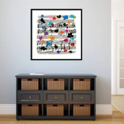 33" X 33" Floral Music Notes By Jenny Frean Wood Framed Wall Art Print - Amanti Art -Home Decoration Sale GUEST 6cc08156 f090 40a4 bafc 058b1161fbe7