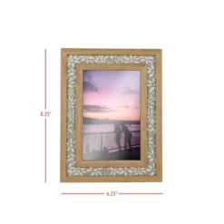 4X6 Inch Floral Picture Frame Tan Fabric Framed In Wood With MDF & Glass By Foreside Home & Garden -Home Decoration Sale GUEST 6e8c5483 b34b 4b5c b304 fe7db6ace15a