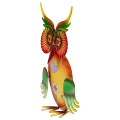 Northlight 11" Orange And Green Metal Owl Outdoor Decoration -Home Decoration Sale GUEST 6ec314e4 5557 43e4 b2ba b99836ff55e4