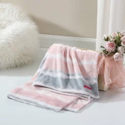 50"x70" Tie Dye Cloud Plush Reversible Throw Blanket Pink - Betseyville