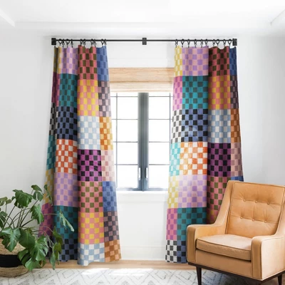 Schatzi Brown Alice Check Multi 84" X 50" Single Panel Blackout Window Curtain - Deny Designs 4 Schatzi Brown Alice Check Multi 84" X 50" Single Panel Blackout Window Curtain - Deny Designs - Image 4