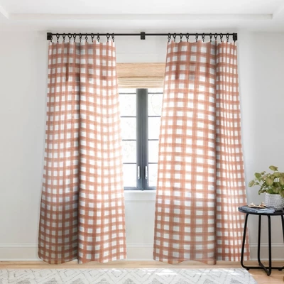 Little Arrow Design Co Watercolor Plaid Terracotta Single Panel Sheer Window Curtain - Deny Designs 6 Little Arrow Design Co Watercolor Plaid Terracotta Single Panel Sheer Window Curtain - Deny Designs - Image 6