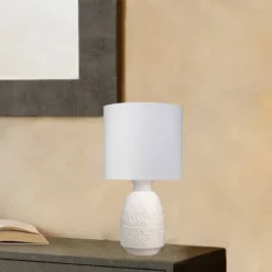 Frieze Ceramic Table Lamp With Drum Shade White - Splendor Home -Home Decoration Sale GUEST 70ae7786 149d 4a3f 89e9 51dfe5956504