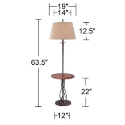 Franklin Iron Works Rustic Floor Lamp With Table 63.5" Tall Wood Twisted Iron Base Linen Empire Shade For Living Room Reading Bedroom 14 Franklin Iron Works Rustic Floor Lamp With Table 63.5" Tall Wood Twisted Iron Base Linen Empire Shade For Living Room Reading Bedroom -Home Decoration Sale GUEST 70dd33f0 cfd0 4634 b698 9cd14a05622e