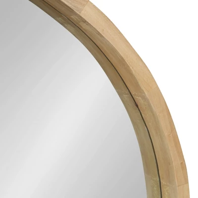 30" X 30" Hutton Round Wood Wall Mirror Natural - Kate And Laurel 2 30" X 30" Hutton Round Wood Wall Mirror Natural - Kate And Laurel - Image 2