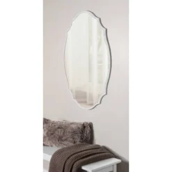 24" X 36" Leanna Scallop Wall Mirror White - Kate & Laurel All Things Decor -Home Decoration Sale GUEST 747a7be8 2911 4bad b6fe f09c9edae51b