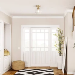 Harrow 1-Light Semi-Flush Mount Ceiling Lighting With Clear Glass Shade - Globe Electric -Home Decoration Sale GUEST 7536cff8 fe24 4557 96b2 b622b961d055