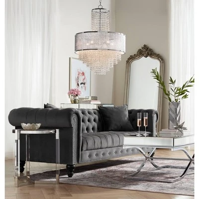 Vienna Full Spectrum Pioggia Chrome Pendant Chandelier 23 1/2" Wide Modern Crystal 5-Light Fixture For Dining Room House Foyer Kitchen Island Entryway 5 Vienna Full Spectrum Pioggia Chrome Pendant Chandelier 23 1/2" Wide Modern Crystal 5-Light Fixture For Dining Room House Foyer Kitchen Island Entryway - Image 5