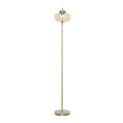 Metal Floor Lamp With Hanging Shade Gold - Olivia & May 6 Metal Floor Lamp With Hanging Shade Gold - Olivia & May - Image 6