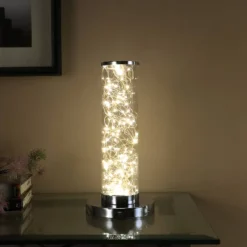 13" Novelty Metal Tube Table Lamp (Includes LED Light Bulb) Silver - Ore International -Home Decoration Sale GUEST 780313e4 87f4 4b89 ad78 c8e3e6563ecc