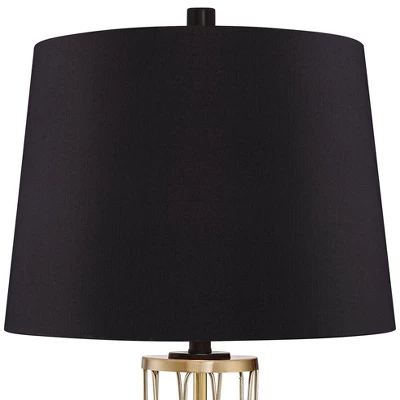 360 Lighting Nathan Modern Table Lamps 25 1/2" High Set Of 2 Gold Metal With USB Charging Ports Black Drum Shade For Bedroom Living Room Home Desk 4 360 Lighting Nathan Modern Table Lamps 25 1/2" High Set Of 2 Gold Metal With USB Charging Ports Black Drum Shade For Bedroom Living Room Home Desk - Image 4