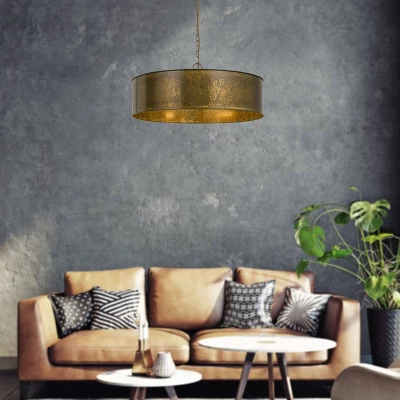 9.5" X 29.5" Metal Rochefort Round Chandelier Gold - Cal Lighting 2 9.5" X 29.5" Metal Rochefort Round Chandelier Gold - Cal Lighting - Image 2