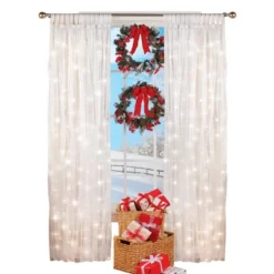 Collections Etc Light Up Magical Sheer Window Curtain Panel -Home Decoration Sale GUEST 79f54dd9 b7c2 44c6 b49f 6642714520a3