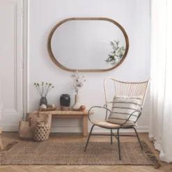 24" X 36" Hutton Wood Framed Capsule Wall Mirror Rustic Brown - Kate & Laurel All Things Decor -Home Decoration Sale GUEST 7a3e8e0a e5ba 41b4 b567 f76568a55dfc