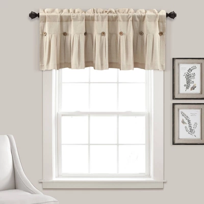 18"x52" Farmhouse Linen Button Window Valance - Lush Décor 5 18"x52" Farmhouse Linen Button Window Valance - Lush Décor - Image 5