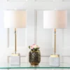 30" (Set Of 2) Dawson Marble/Crystal Table Lamp (Includes LED Light Bulb) White - JONATHAN Y